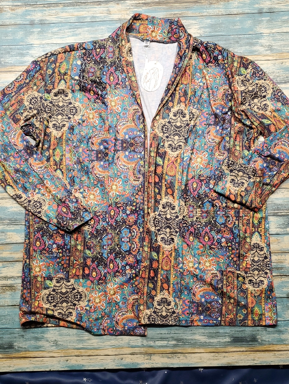 Boho Floral Paisley Button-Up Jacket in Multicolor
